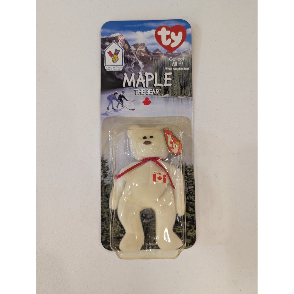 Maple The Bear Ty Beanie Baby McDonalds Canada Olympics 1997 Collectible - Picture 1 of 2